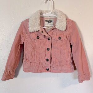 Oshkosh B’gosh Toddler Girls’ Faux Shearling Pink Corduroy Jacket 3T